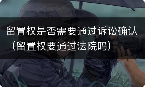 留置权是否需要通过诉讼确认（留置权要通过法院吗）