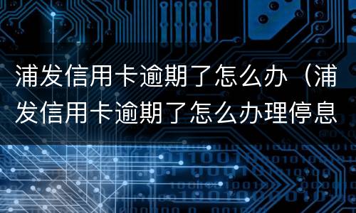 浦发信用卡逾期了怎么办（浦发信用卡逾期了怎么办理停息分期）