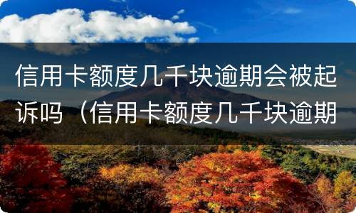 信用卡额度几千块逾期会被起诉吗（信用卡额度几千块逾期会被起诉吗怎么办）