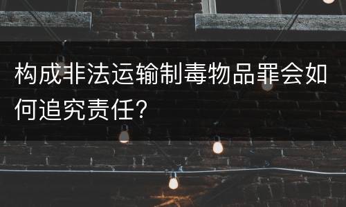 构成非法运输制毒物品罪会如何追究责任?