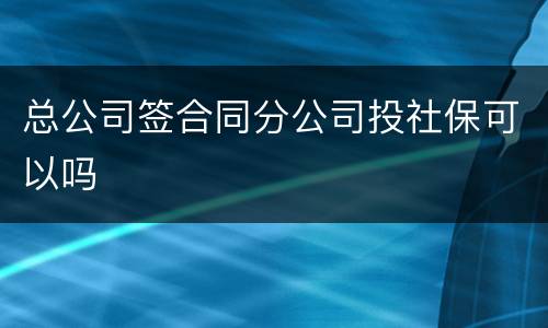 总公司签合同分公司投社保可以吗
