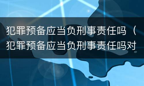 犯罪预备应当负刑事责任吗（犯罪预备应当负刑事责任吗对吗）