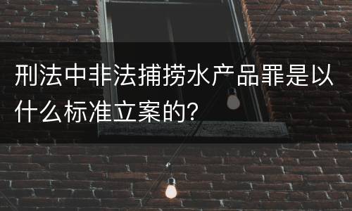 刑法中非法捕捞水产品罪是以什么标准立案的？