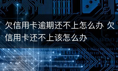 欠信用卡逾期还不上怎么办 欠信用卡还不上该怎么办