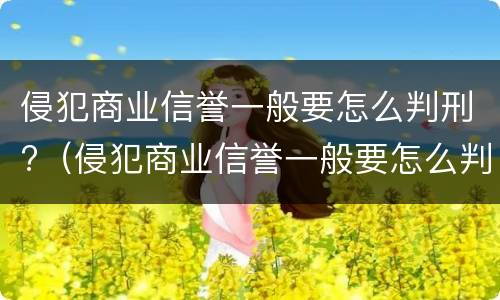 侵犯商业信誉一般要怎么判刑?（侵犯商业信誉一般要怎么判刑呢）