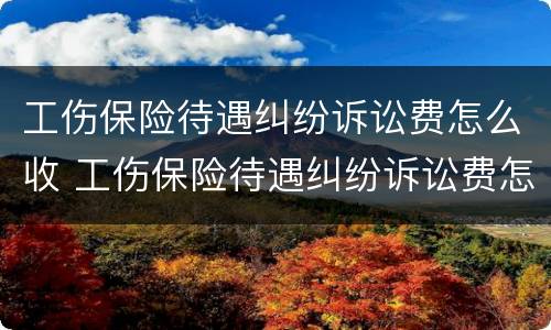 工伤保险待遇纠纷诉讼费怎么收 工伤保险待遇纠纷诉讼费怎么收的