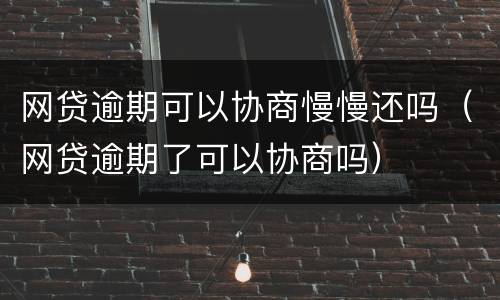 网贷逾期可以协商慢慢还吗（网贷逾期了可以协商吗）