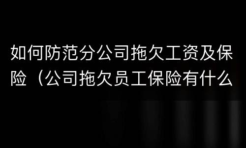 如何防范分公司拖欠工资及保险（公司拖欠员工保险有什么方法可以解决）