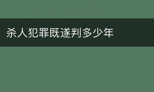 杀人犯罪既遂判多少年