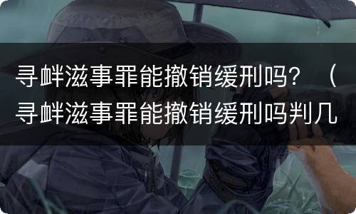 寻衅滋事罪能撤销缓刑吗？（寻衅滋事罪能撤销缓刑吗判几年）