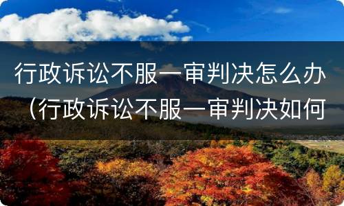 行政诉讼不服一审判决怎么办（行政诉讼不服一审判决如何上诉状）