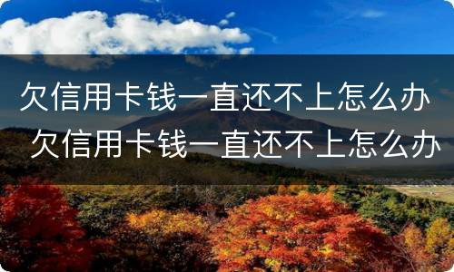 欠信用卡钱一直还不上怎么办 欠信用卡钱一直还不上怎么办呢