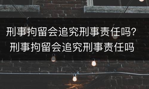 刑事拘留会追究刑事责任吗？ 刑事拘留会追究刑事责任吗