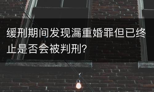 缓刑期间发现漏重婚罪但已终止是否会被判刑？