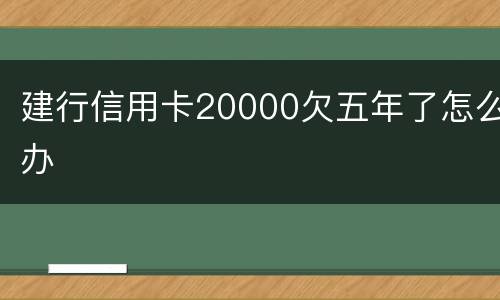 建行信用卡20000欠五年了怎么办