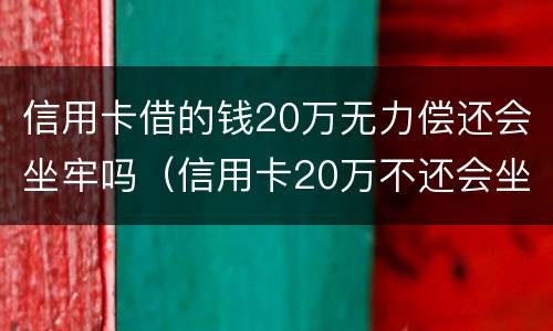 信用卡借的钱20万无力偿还会坐牢吗（信用卡20万不还会坐牢吗）