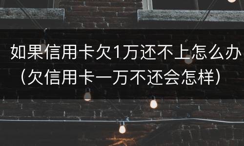 如果信用卡欠1万还不上怎么办（欠信用卡一万不还会怎样）