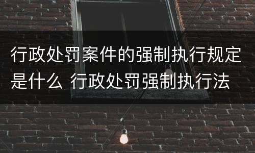 行政处罚案件的强制执行规定是什么 行政处罚强制执行法