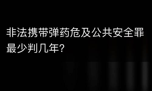 非法携带弹药危及公共安全罪最少判几年？