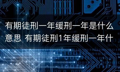 有期徒刑一年缓刑一年是什么意思 有期徒刑1年缓刑一年什么意思