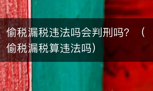 偷税漏税违法吗会判刑吗？（偷税漏税算违法吗）