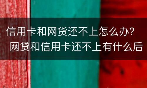 信用卡和网货还不上怎么办？ 网贷和信用卡还不上有什么后果