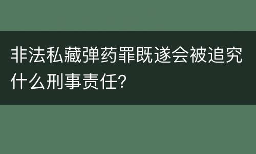 非法私藏弹药罪既遂会被追究什么刑事责任？
