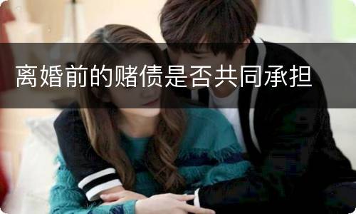 离婚前的赌债是否共同承担
