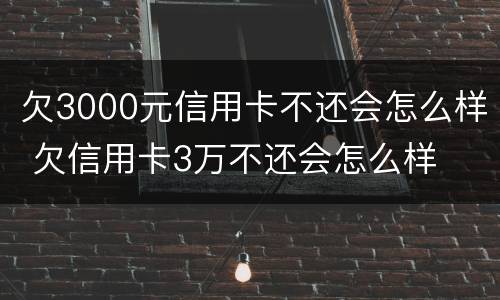 欠3000元信用卡不还会怎么样 欠信用卡3万不还会怎么样