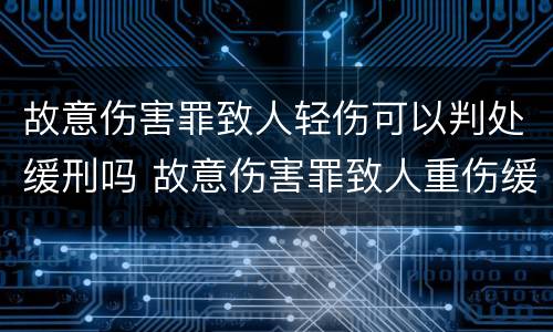故意伤害罪致人轻伤可以判处缓刑吗 故意伤害罪致人重伤缓刑几率大吗