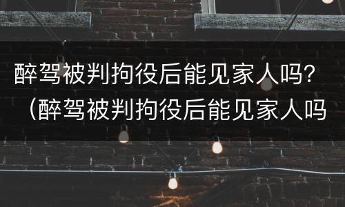 醉驾被判拘役后能见家人吗？（醉驾被判拘役后能见家人吗）