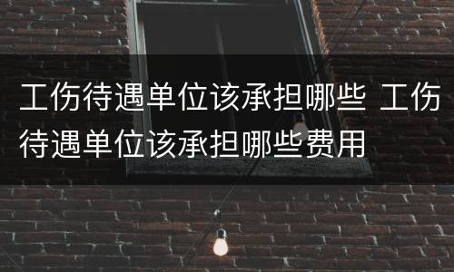 工伤待遇单位该承担哪些 工伤待遇单位该承担哪些费用