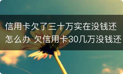 信用卡欠了三十万实在没钱还怎么办 欠信用卡30几万没钱还
