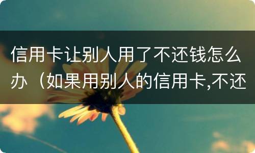 信用卡让别人用了不还钱怎么办（如果用别人的信用卡,不还会怎样）