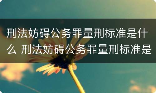刑法妨碍公务罪量刑标准是什么 刑法妨碍公务罪量刑标准是什么