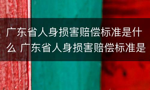 广东省人身损害赔偿标准是什么 广东省人身损害赔偿标准是什么样的