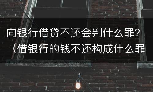 向银行借贷不还会判什么罪？（借银行的钱不还构成什么罪）