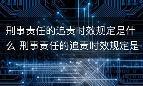 刑事责任的追责时效规定是什么 刑事责任的追责时效规定是什么时候实施