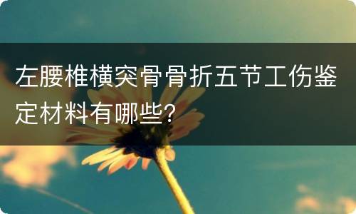 左腰椎横突骨骨折五节工伤鉴定材料有哪些？