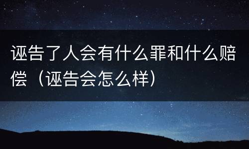 诬告了人会有什么罪和什么赔偿（诬告会怎么样）