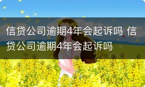 信贷公司逾期4年会起诉吗 信贷公司逾期4年会起诉吗
