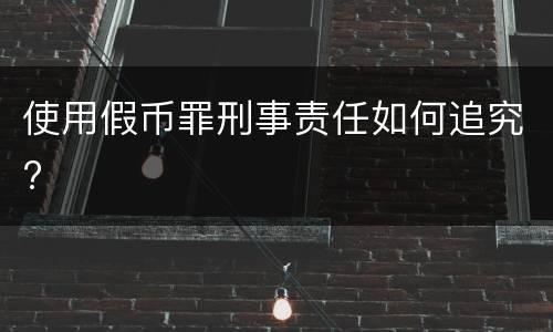 使用假币罪刑事责任如何追究?