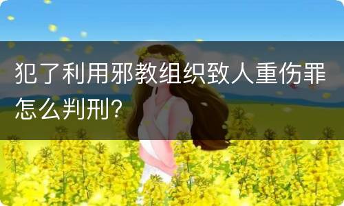 犯了利用邪教组织致人重伤罪怎么判刑?