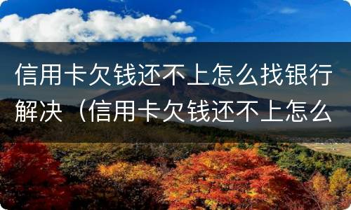 信用卡欠钱还不上怎么找银行解决（信用卡欠钱还不上怎么找银行解决呢）