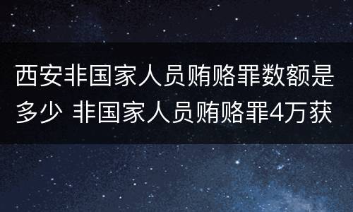 西安非国家人员贿赂罪数额是多少 非国家人员贿赂罪4万获刑