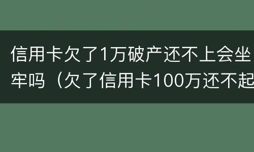 信用卡欠了1万破产还不上会坐牢吗（欠了信用卡100万还不起了会坐牢吗）