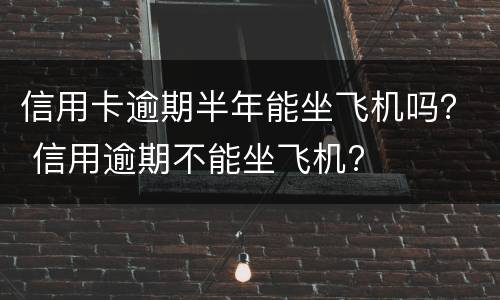 信用卡逾期半年能坐飞机吗？ 信用逾期不能坐飞机?