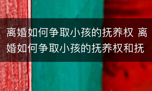 离婚如何争取小孩的抚养权 离婚如何争取小孩的抚养权和抚养权