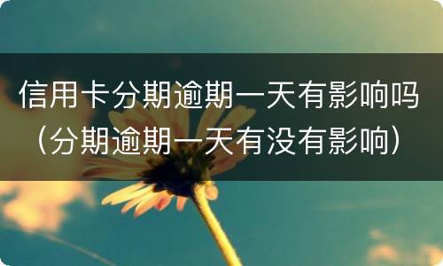 信用卡分期逾期一天有影响吗（分期逾期一天有没有影响）