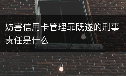 妨害信用卡管理罪既遂的刑事责任是什么